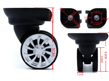 

2Pcs A18 Mute Double Row Wheel Trolley Wheels Suitcase Luggage Accessories Caster Wheels Suitcase Parts