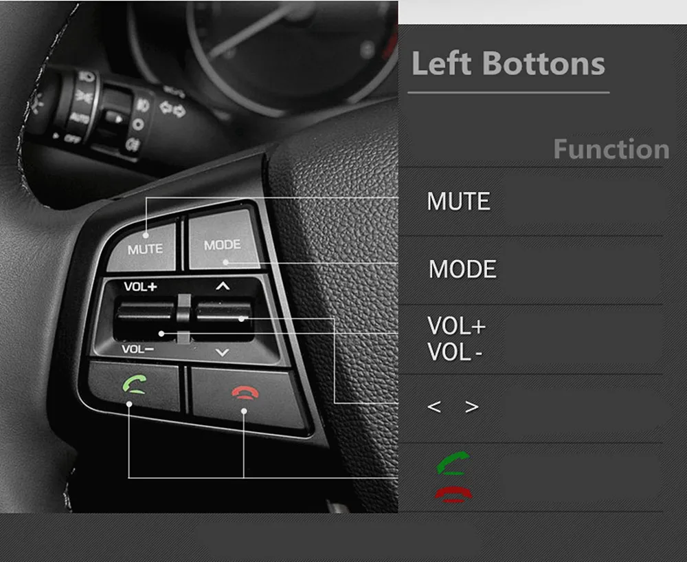 Для hyundai creta IX25 1.6L Левая кнопка рулевого колеса кнопка регулировки громкости Bluetooth телефон с проводом и кабелем