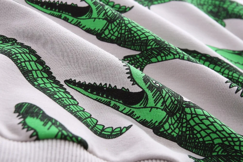 Стиль, европейская Весенняя футболка для мальчиков и девочек, детские топы с узором «крокодиловая кожа», Детская Хлопковая одежда высокого качества