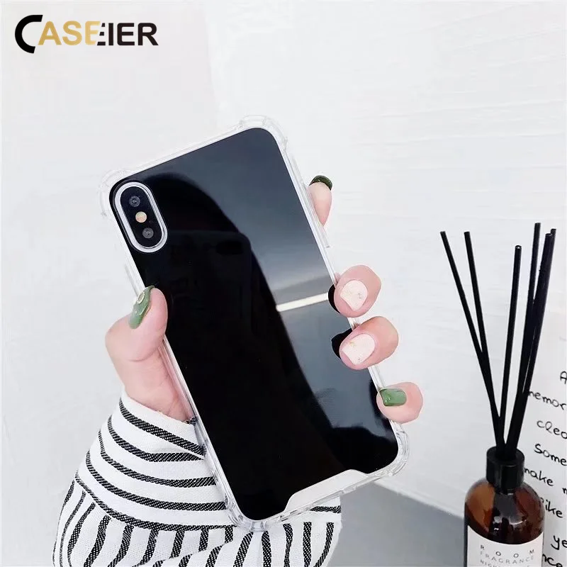 

CASEIER Mirror Phone Case For iphone 7 8 Plus X XS MAX XR Funda For iphone 6 6s 10 XR 5 5S SE 6S 7 8 Plus Cover Protector Case