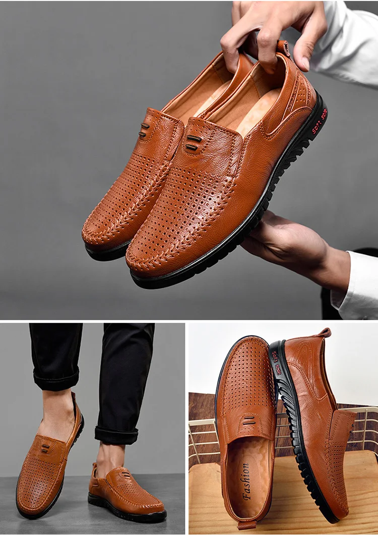 new men's leather casual shoes men's business summer shoes F04