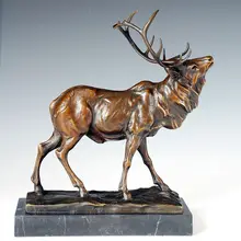 ATLIE бронзы изделия из меди и латуни подарки Бронзовая статуя оленя скульптура лося Металл искусство подарок на день рождения Китайская горячая литая бронза