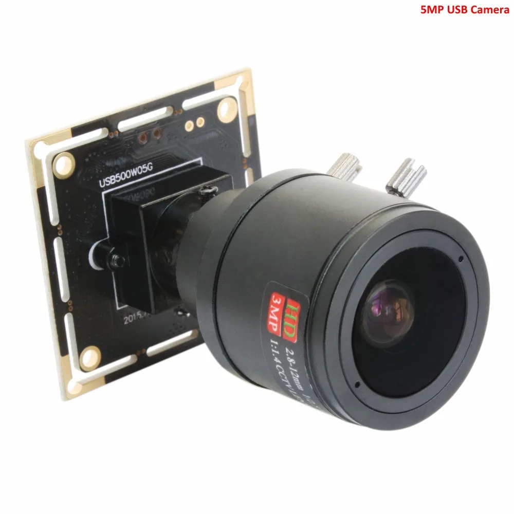 

ELP 5MP 2.8-12mm varifocal zoom and focus adjustable video camera digital for video conference ELP-USB500W05G-FV