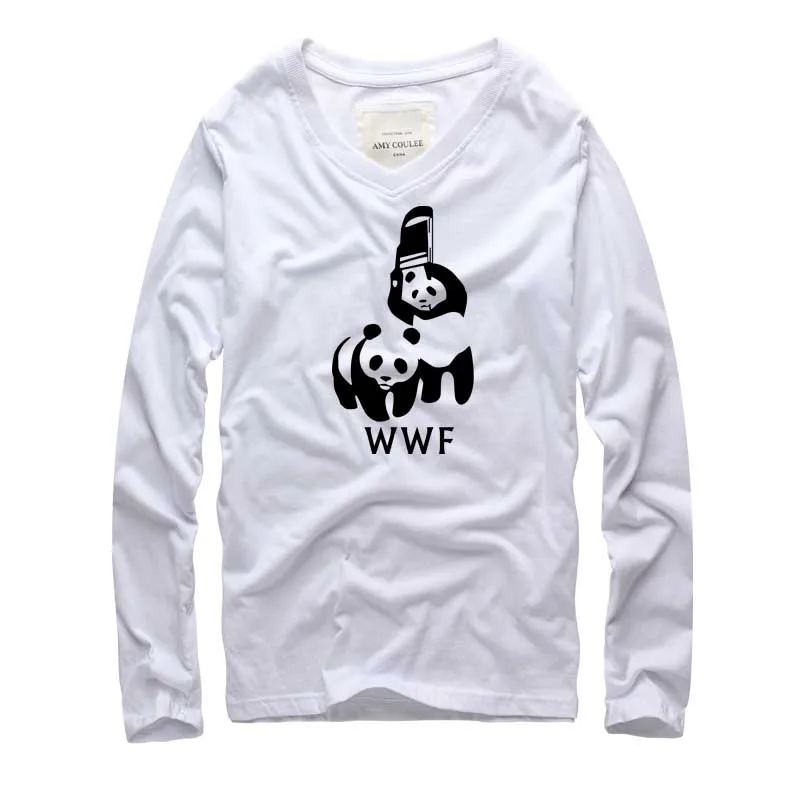 2018 جديد WWF المصارعة الباندا كوميدي ملابس منقوشة بكم طويل بارد T قميص أوم Camiseta لياقة تي شيرت للجنسين قميص كاجوال قطني 2018 جديد WWF المصارعة الباندا كوميدي ملابس منقوشة بكم طويل بارد T قميص أوم Camiseta لياقة تي شيرت للجنسين قميص كاجوال قطني