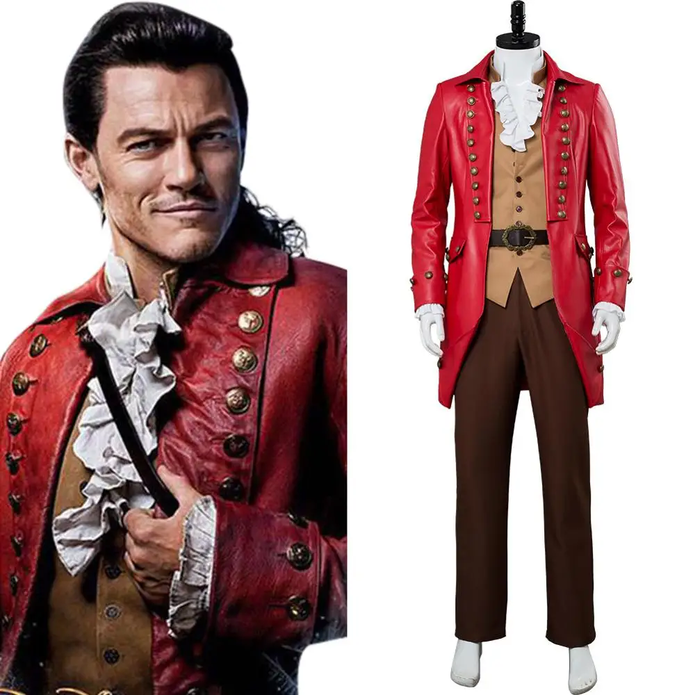 Movie Beauty and the Beast Gaston Cosplay Costume Halloween Medieval Knight Z.99 