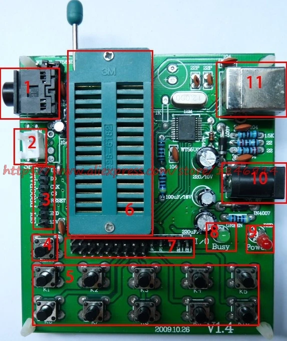 WT588D Downloader/голос загрузчик/SPI FLASH загрузчик/WT588D Тесты пластины