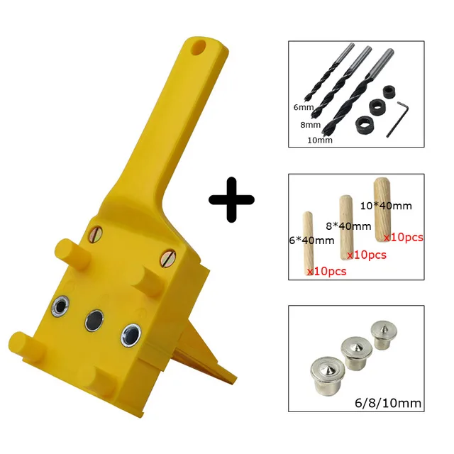 41 шт./компл. ручной дюбель для деревообработки джиг руководство для 6 8 10 мм прямой отверстие 3 штыря устройство Doweling буровой локатор