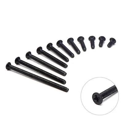 

Homemade Tamiya 4WD Screw Four-wheel Drive Special Screw/M2 Black Countersunk Head/ Flat Head Screw 5-35mm Length