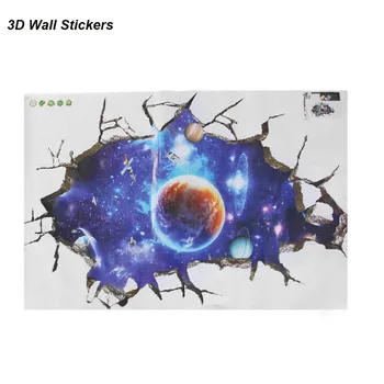 

New 3D Sticker Amazing Cosmos Outer Space Planet Wall Stickers Beautiful Galaxy Stickers muraux Living Rooms Home Detor Gift