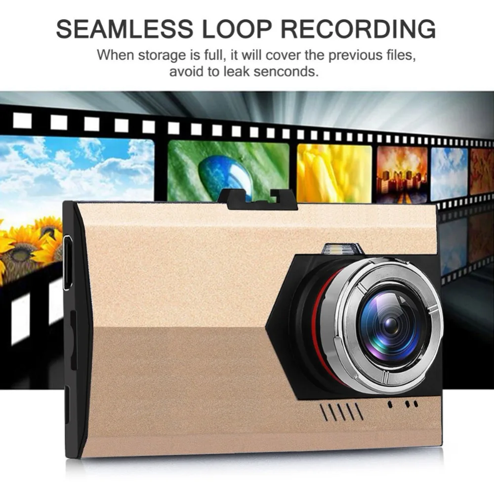 Dash Cam Full HD Night Vision 1080P Ultra-thin Car Camera Built-in Video Camera 500 Mega Pixel DVR Camcorder Microphone