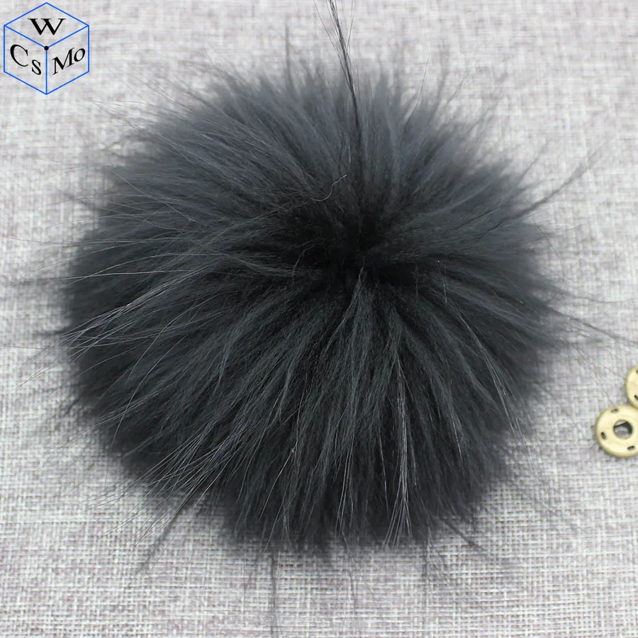 

15cm Round Fluffy Real Raccoon Fur Pompoms For Handbags Keychains and Knitted Beanie Cap Hats Genuine fur ompon Pom pom