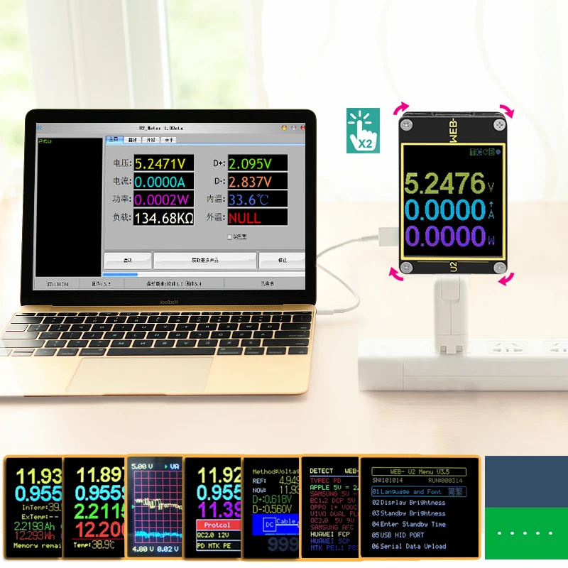 ATORCH ток вольтметр USB тесты er метр HD Цвет TFT QC4 + PD3.0 2 PPS протокол быстрой зарядки