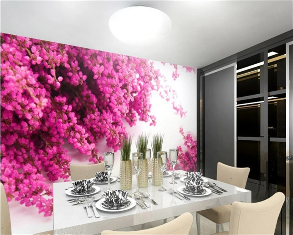 

Custom 3d mural wallpaper Large living room bedroom wallpaper mural wall covering seamless pink 3d photo wallpaper