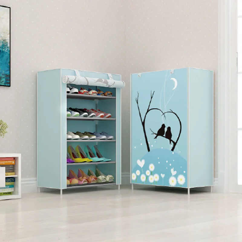 

Kaidi 6-layer 5-grid Simple Non-woven fabrics Shoe Rack Dust-proof Creative Combination Reinforced Entrance furniture