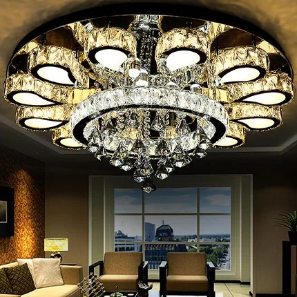 Modern round led font b ceiling b font light modern and simple romantic crystal home lighting