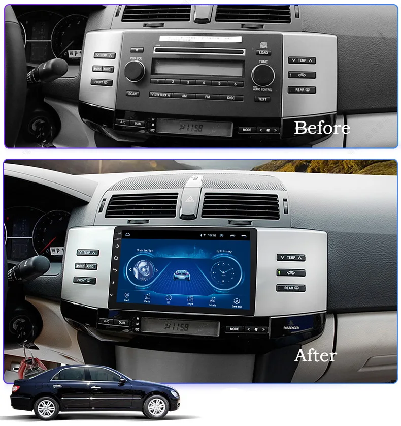 Flash Deal 9 inch Android 8.1 2.5D Tempered HD Touchscreen Radio for Toyota reiz 2006-2009  with Bluetooth USB WIFI support SWC 1