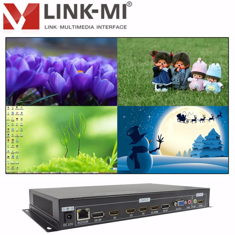 LINK-MI LM-TS71 hd-видео multi-зритель 1xvga 2xDP 4xhdmi с PIP POP Quad HDMI видео переключатель сигналов 8x1 видеопроцессор