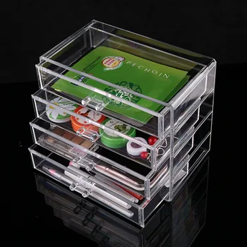 

Acrylic 4 Drawers Makeup Organizer Cosmetic Storage box Clear Jewelry Storage Box Jewelry Organzier Make Up Storage Case Box
