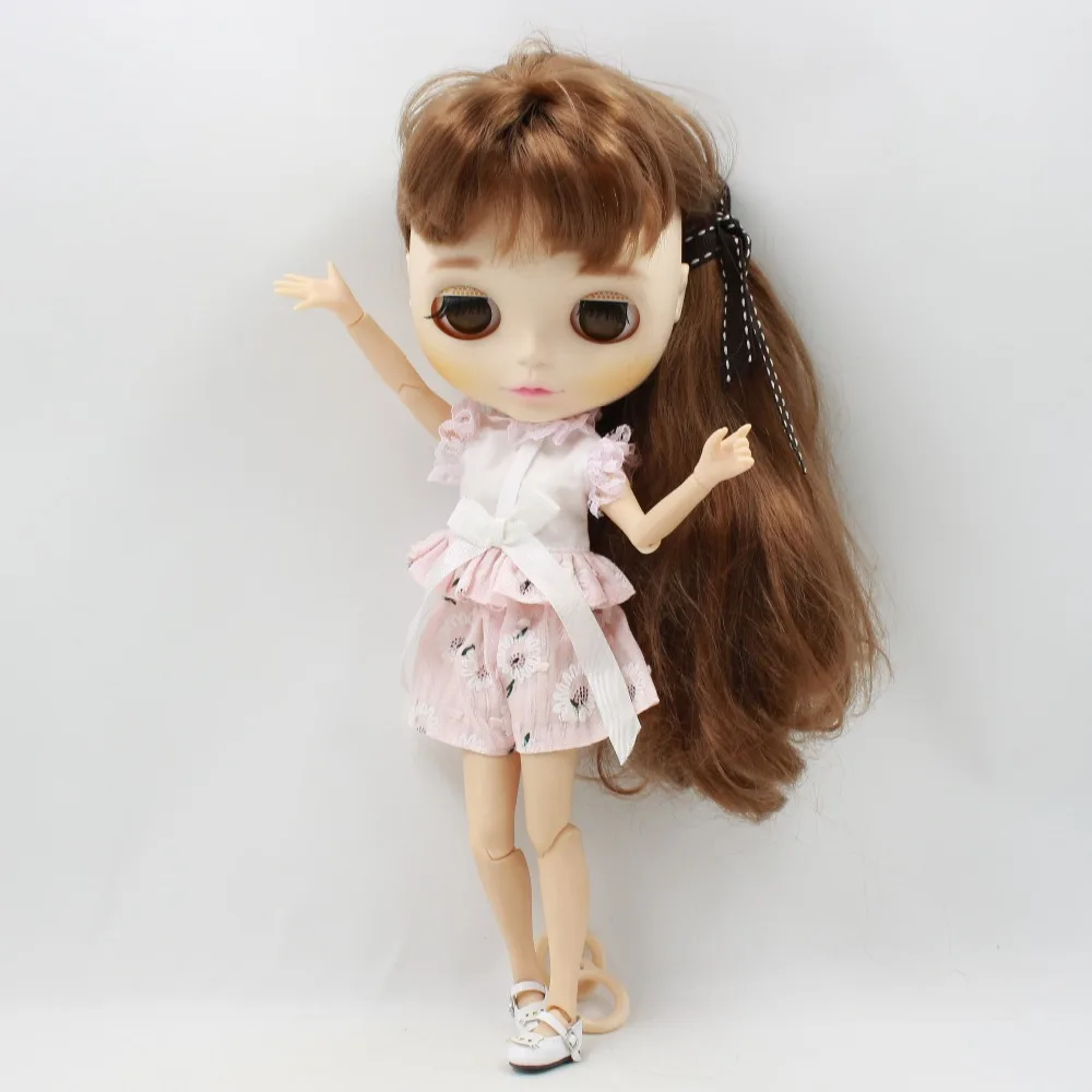 Blyth doll icy LICCA BODY toy розовые штаны кружевная рубашка одежда с цветами, только одежда без куклы