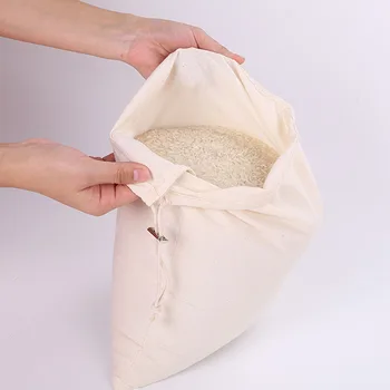 

1pcs Reusable Washable Fruit Vegetable Rice Storage Mesh Bags Home Kitchen Cotton Bag Organizer with Drawstring