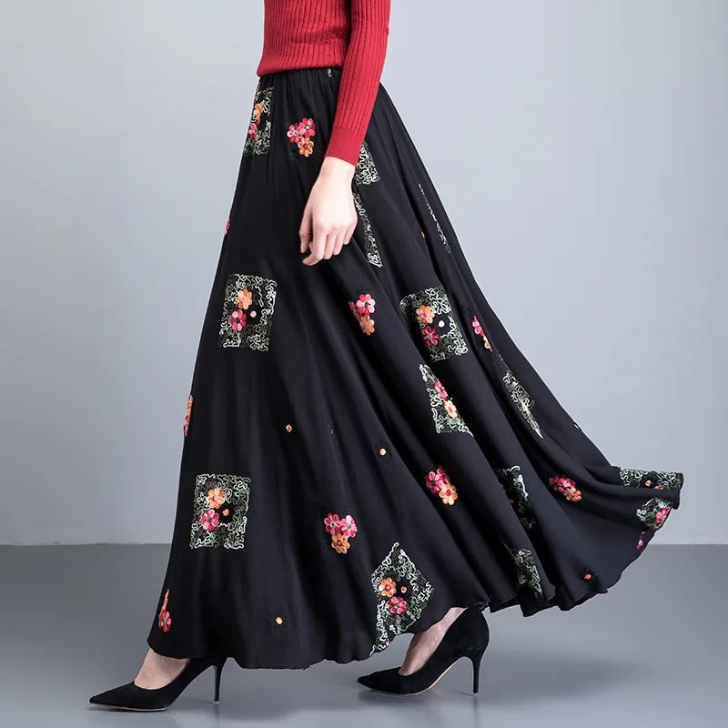 black colour long skirt