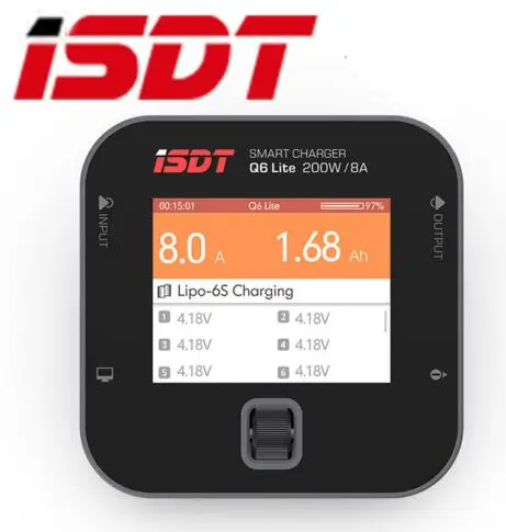 

Original ISDT Q6 Lite 200W 8A MINI for Pocket Battery Balance Charger for 2S-6S Lipo Battery RC Model Charging VS D2 Q6 SC-620