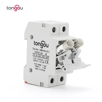 

10*38mm High Voltage Solar PV 2P Fuse Holder 1000V With PV Fuses 1000V 25A for solar system protection