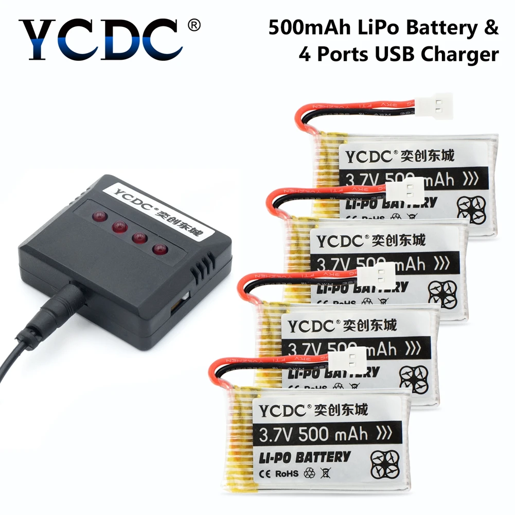 4 шт./лот 3,7 V 380-1200 мА/ч, 25C Lipo Батарея H107 H107C Syma Cx-30+ X4 Зарядное устройство для Syma X5SC X5SW Квадрокоптер с дистанционным управлением Drone