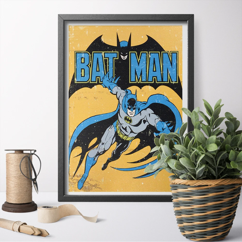 Buy Batman Retro Sign Canvas Print Canvas Painting