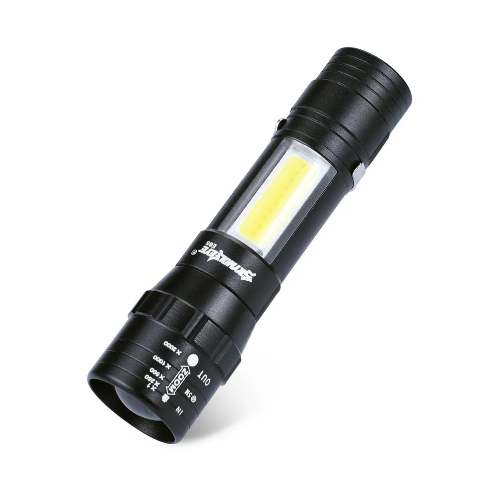 Масштабируемые COD Flishlight XPE Q5+ COB светодиодный мини-фонарик 14500/AA 4 режима Карманный факел Фонари станция автосервиса рабочий свет