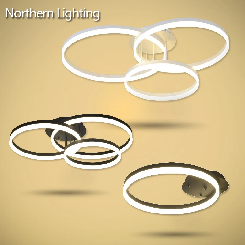New Arrival designer Creative Circle rings modern LED ceiling lights for livingroom bedroom Remote control ceiling
