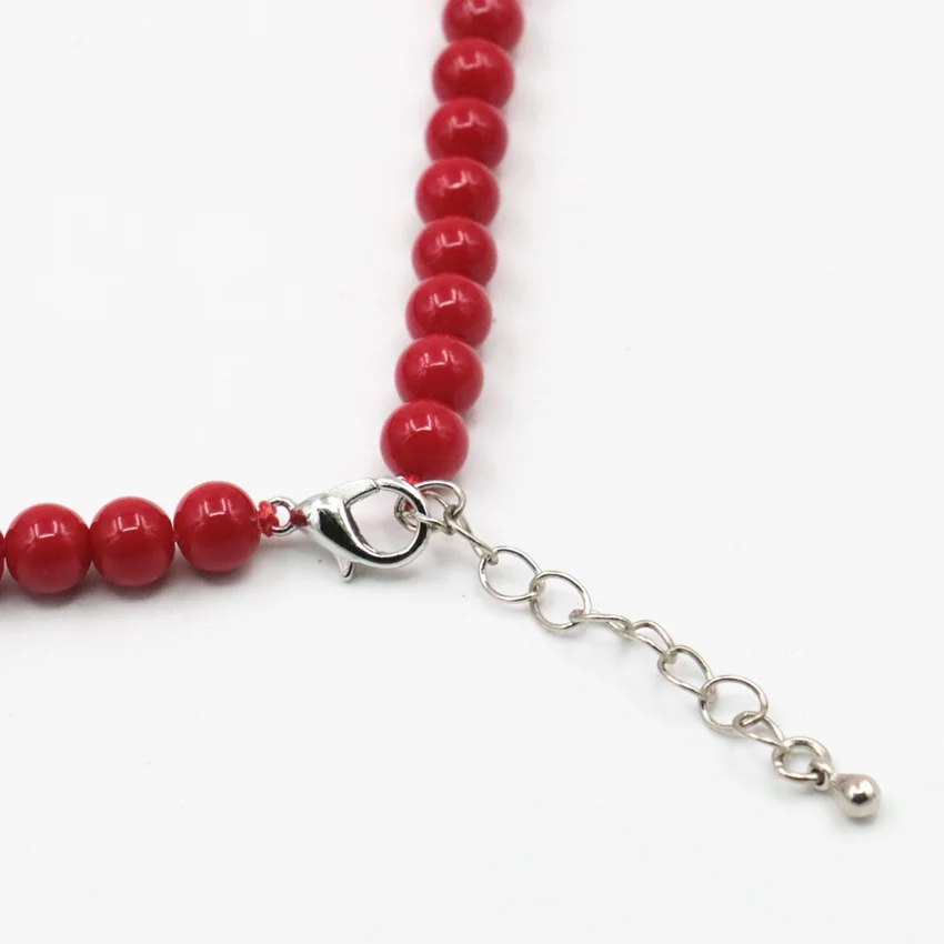 Искусственный коралловый красный камень для женщин Изготовление ювелирных изделий 6-14 мм красивые круглые бусины DIY подвески цепи Красные ожерелья 18 дюймов