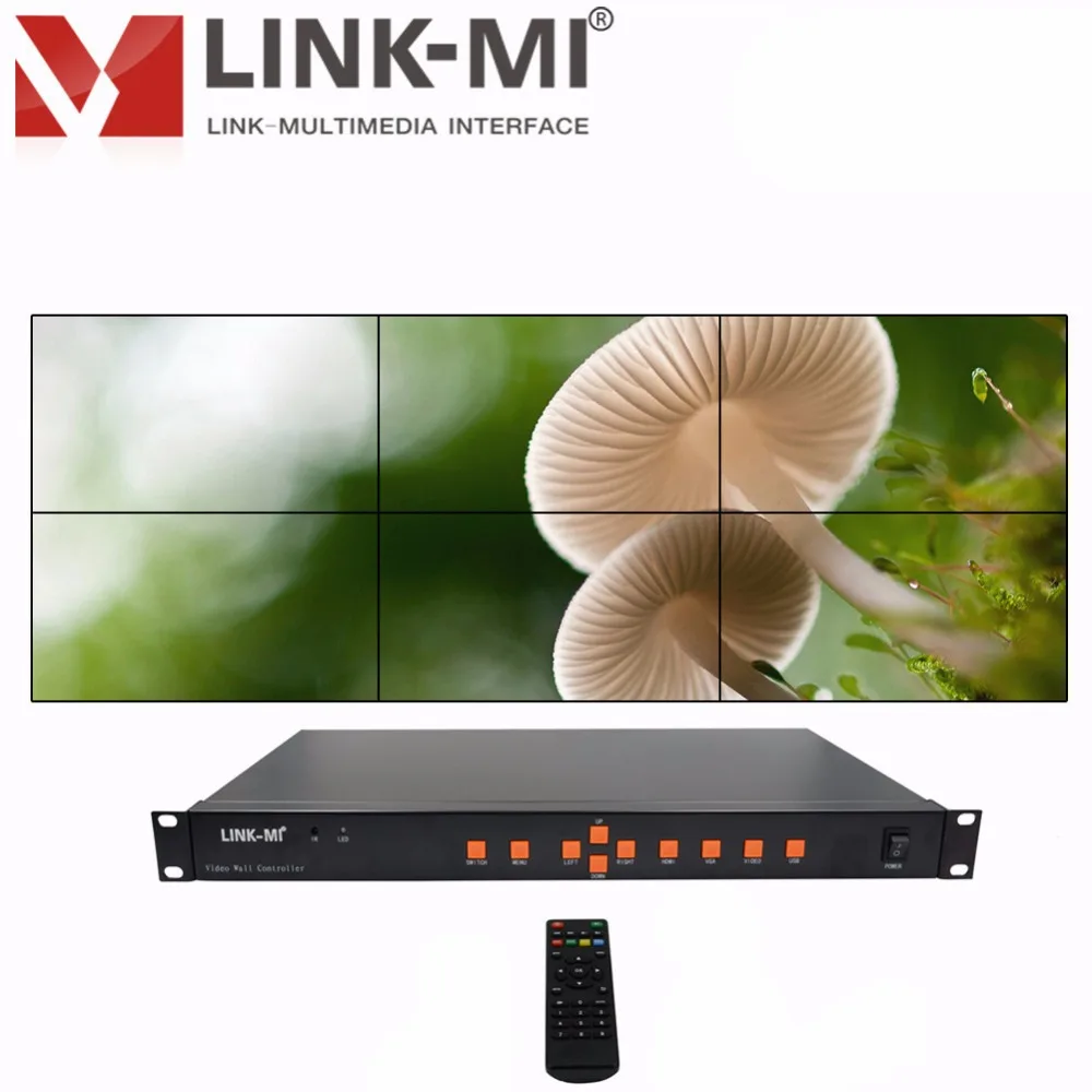 Видео настенный контроллер HDMI процессор 2x3 сшивание шесть изображений процессор 6TV показывает экран Сращивание HDMI VGA AV процессор USB 3x2