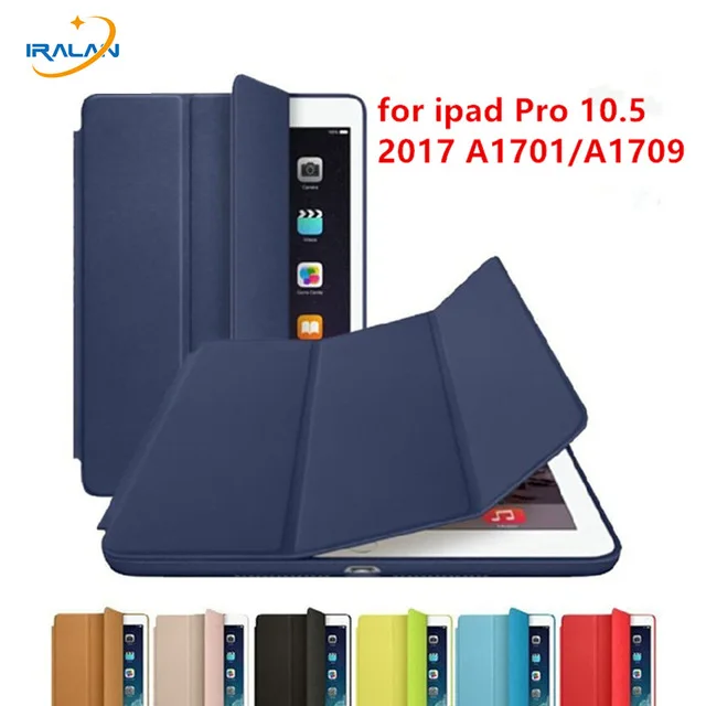 

2018 hot official 1:1 Ultra Slim Smart Cover For iPad Pro 10.5 2017 new PU Leather flip Tablet Case Auto Wake/Sleep+stylus+film