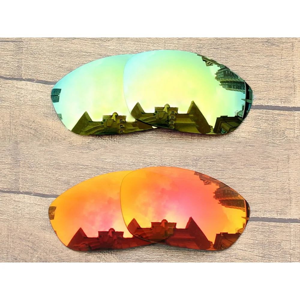 

Vonxyz 2 Pairs Ruby Mirror & 24K Mirror Polycarbonate Replacement Lenses for-Oakley Straight Jacket 2007 Frame