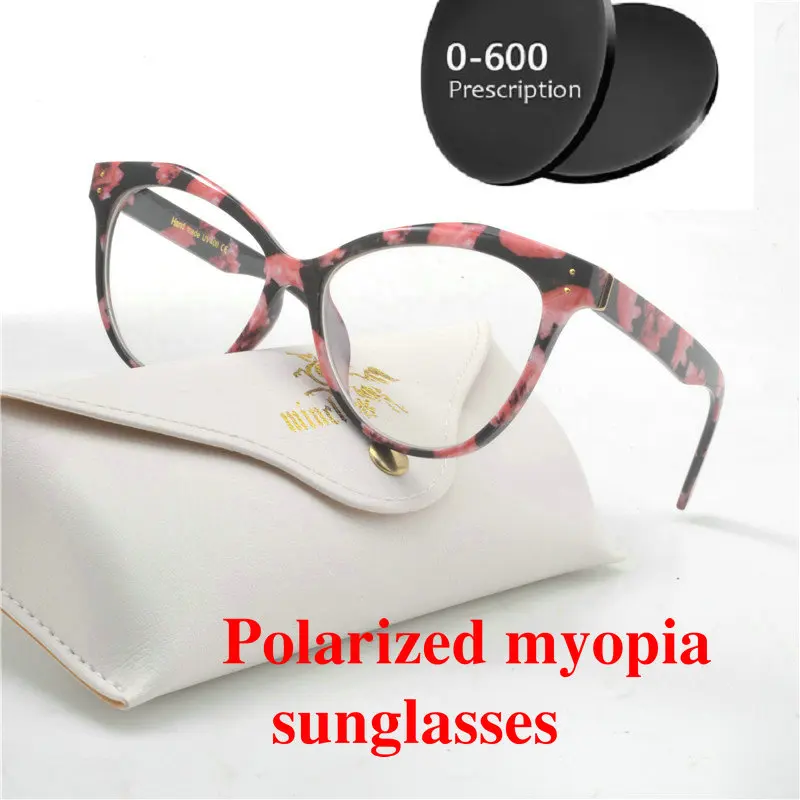 

Retro Vintage Round men women polarized sun glasses Lady eyeglasses frame Custom Made Myopia Minus Prescription Lens UV400 NX