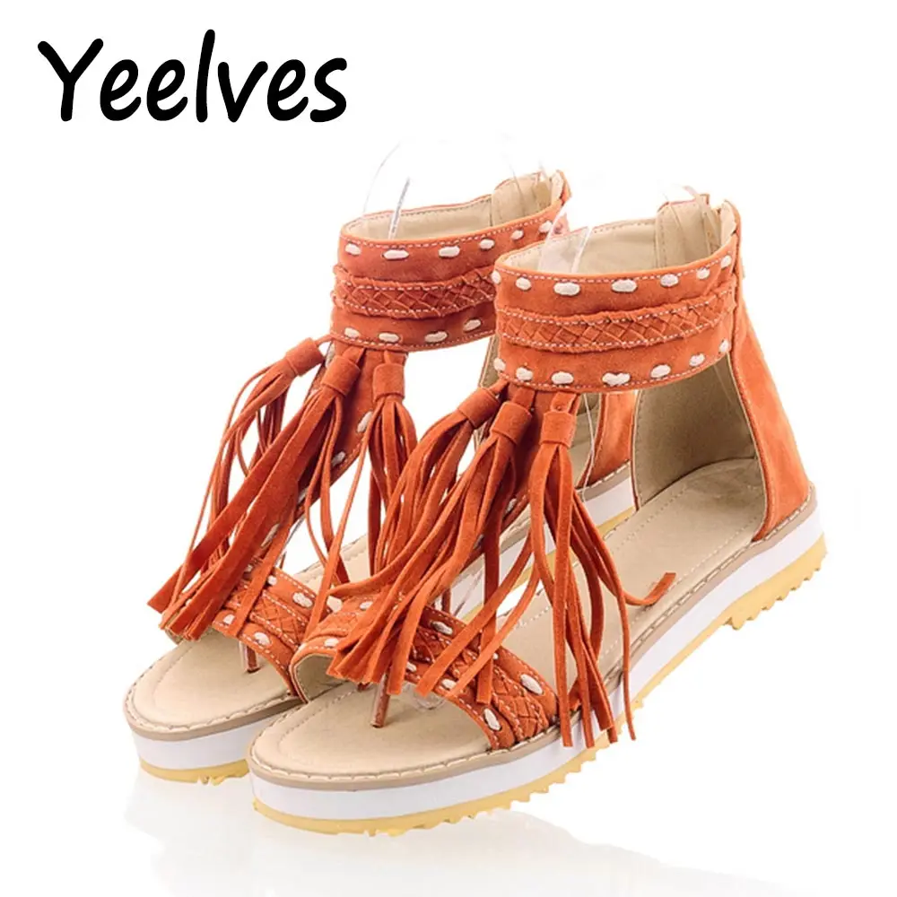 Shoes woman fringe sandals 2018 summer fashion Bohemian style with tassel shoes flat beach sandals for lady Vintage Women Shoes