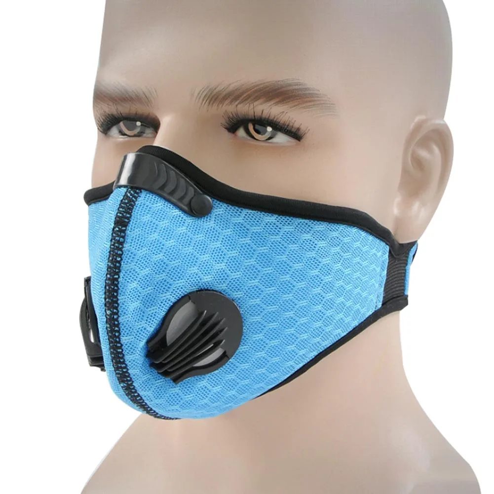 Пылезащитная Маска Анти-туман сетки рот муфельной маски на пол-лица для Открытый Спорт Бег Велоспорт EK - Цвет: Синий