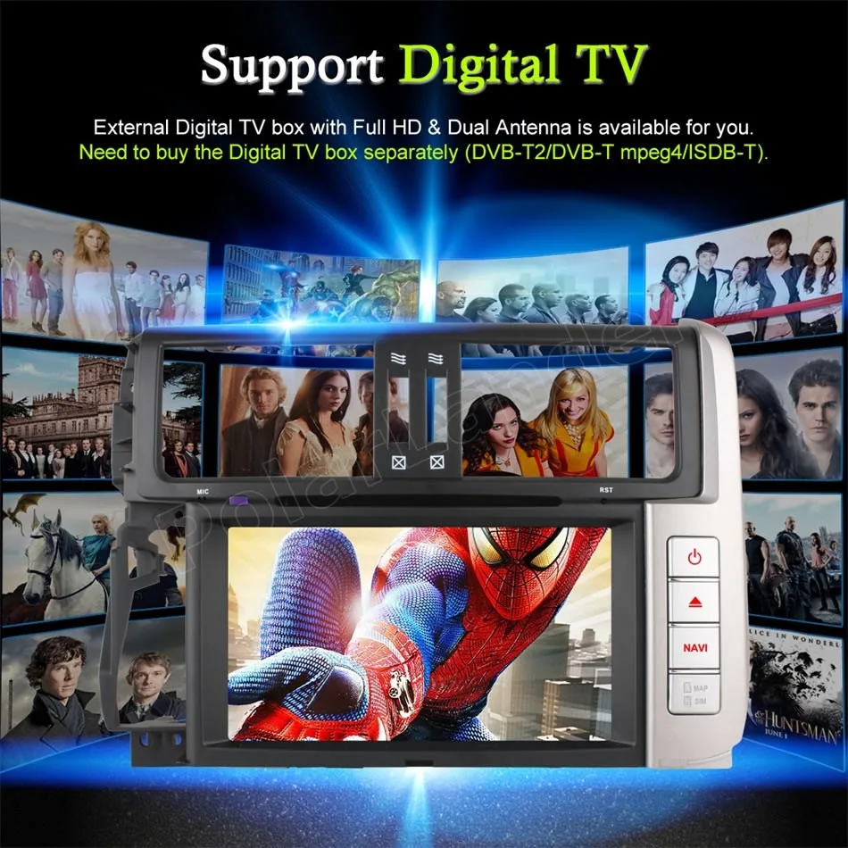 Sale for Toyota Land cruiser Prado 150 2010-2013 car dvd player Android 6.0 Quad Core car multimedia radio stereo 16