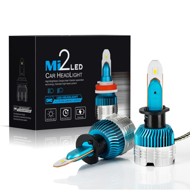 MINI2 H11/H8/H9 светодиодный лампы для передних фар 60 W 8000LM mdatt дальнего/ближнего света