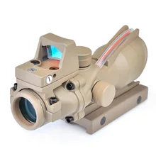 SEIGNEER Tactical Optics ACOG Rifle Scope 4x32 True Fiber Red Illuminated Crosshair BDC Gun Scopes With RMR Sight For Hunting hunting riflescope tactical acog 4x32 real fiber source red illuminated rifle scope camouflage