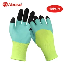 10 пар Пенясь полу-висит защитные перчатки пальцем укрепление маслостойкой Водонепроницаемый порезостойкие дышащий рабочие перчатки