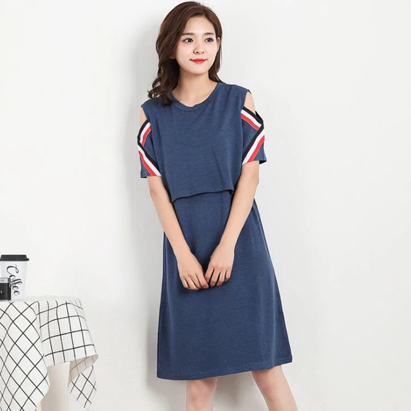 Summer Outing breastfeeding dress Modal Large breastfeeding dress Pregnant woman dress vestido embarazada maternity clothes