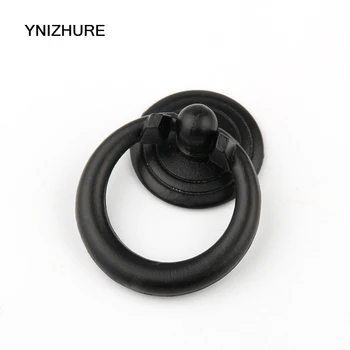 

YNIZHURE 34*25mm 20PCS Circle Color Gold Silver Black Ring Zinc Alloy Door Handles Pulls Cabinet Antique Furniture Hardware