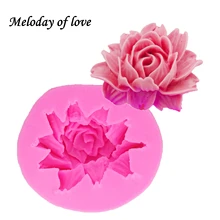 3D силиконовая форма в виде цветка розы для помадки, украшения торта, шоколадное печенье, мыло, глиняные смолы, кухонные инструменты для выпечки, трафарет T1336