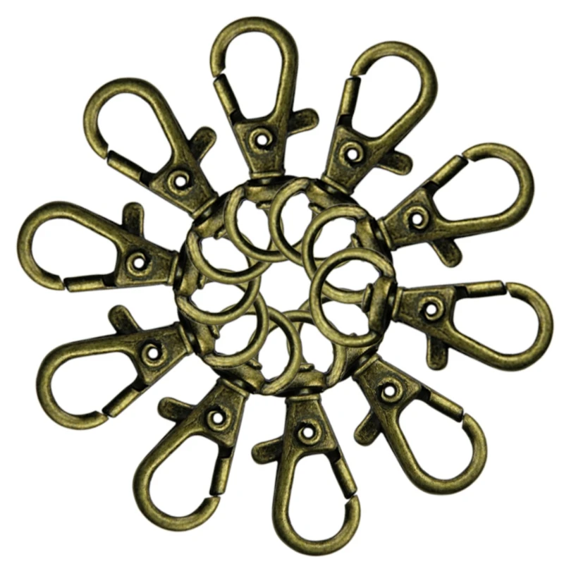 

New 10pcs Clasp Swivel Trigger Clips Snap Hooks Key Ring Bags DIY Craft