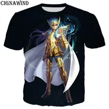 Модные классические аниме gold Saint Seiya футболка для мужчин/для женщин футболки с 3D-принтом унисекс Harajuku стиль уличная топы корректирующие
