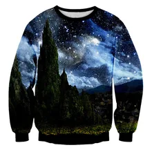 Galaxy Space Blue Sky Mountain 3D Print Sweatshirts Men/women Hipster Casual Streetwear Hoodie Unisex Boys Modis Clothes moletom