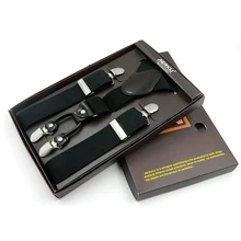 Мужской подтяжки для женщин из натуральной кожи 6 Кнопка защита для колена Мода suspensorio Регулируемый Ligas Tirantes 3,5*120 см для мужчин Suspensorio