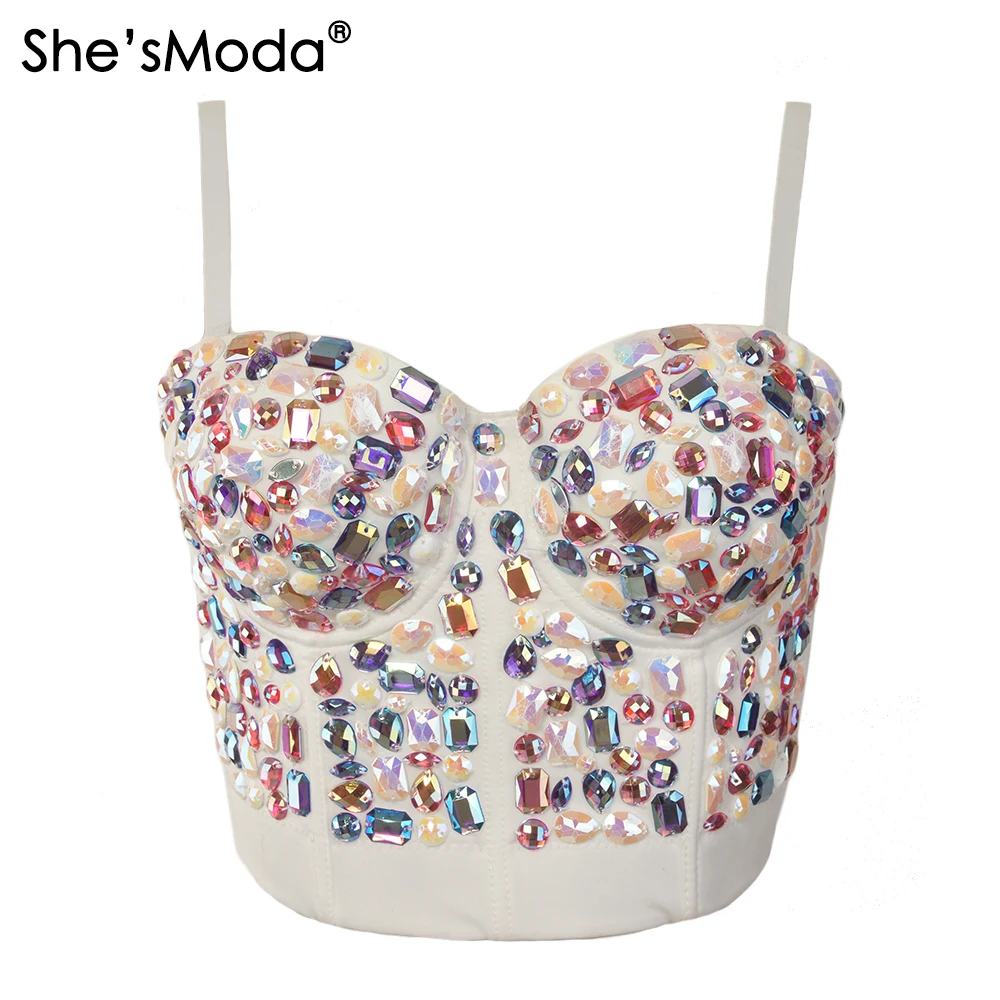 Цветные стразы She'sModa бусины из перламутра бюстье с эффектом пуш ап женский